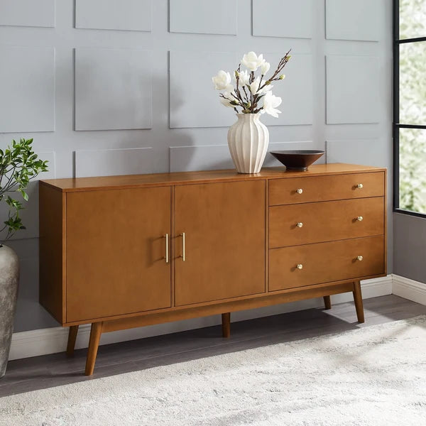Mid-century moderne sideboard med 3 skuffer og 2 døre